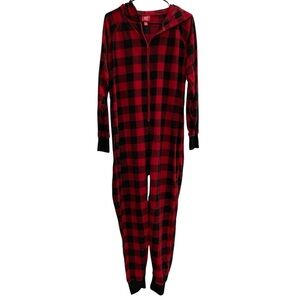Family Pajamas Red and Black Checkered Onesie Size Medium